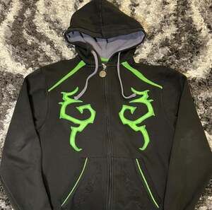 Rare JINX x World of Warcraft Collab Zip-Up Hoodie Black Green Small
